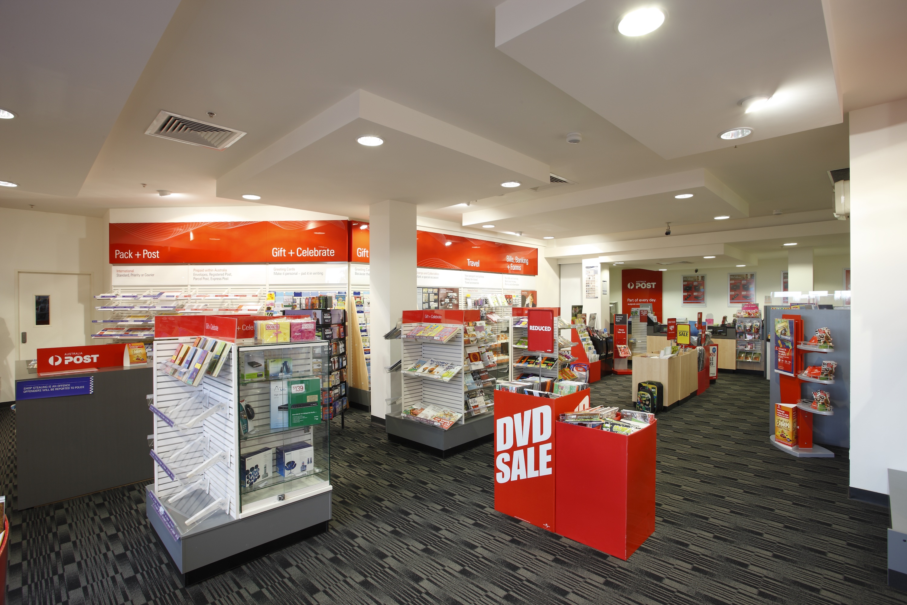 Interior of Australia Post shop