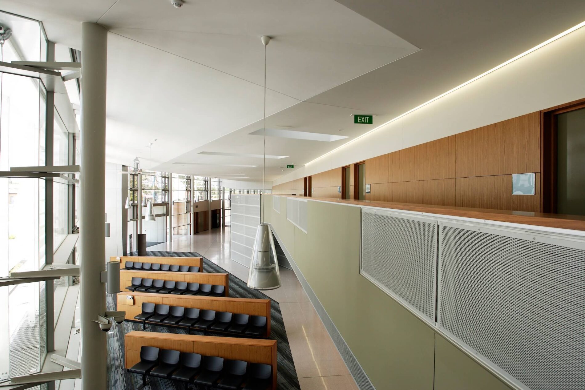 View of Moorabbin Law Courts ground floor foyer from second level